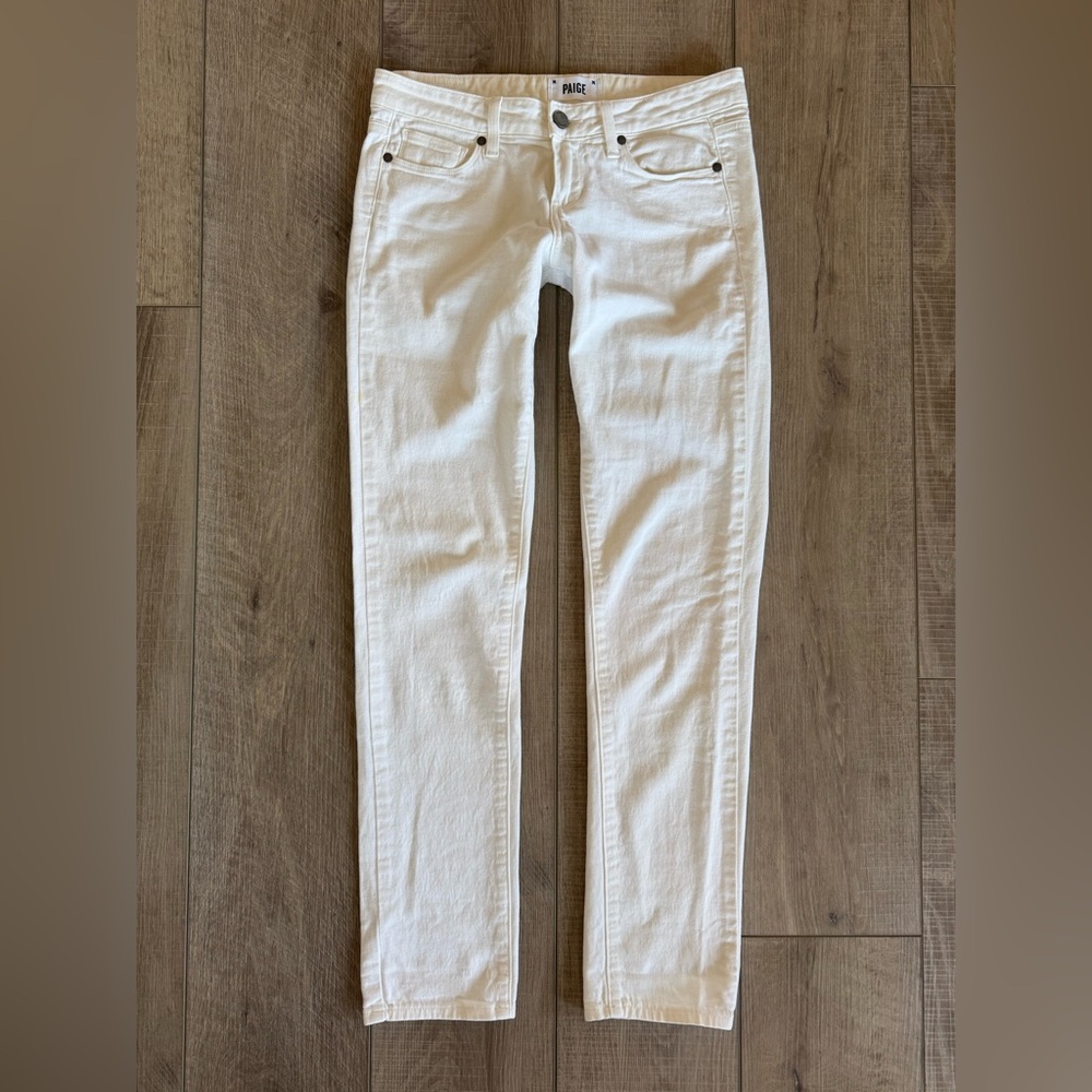 SOLD Paige Jeans Women's Optic White Skyline Skinny Jeans 25 Low Rise